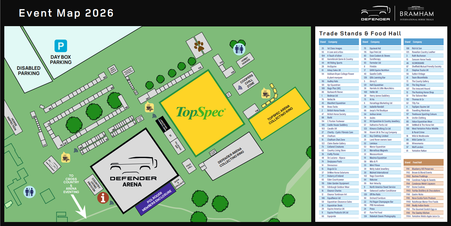 Defender Bramham Horse Trials Tradestand Map 2025